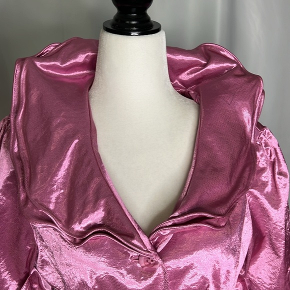 ***SOLD****Gilani Women's Metallic  Pink ¾ Sleeve Blazer - Picture 2 of 10